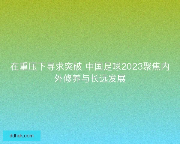 在重压下寻求突破 中国足球2023聚焦内外修养与长远发展